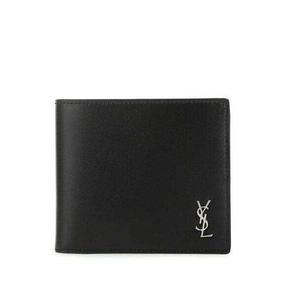 Saint Laurent Men Black Leather Wallet